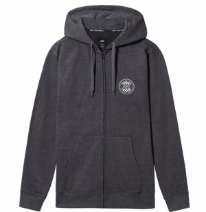 SS20.hoodie checker zip black heather