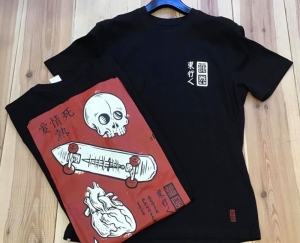 t-shirt love pasion death ss 3732 flint blac