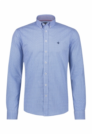 Shirt cotton regular azure blue flow