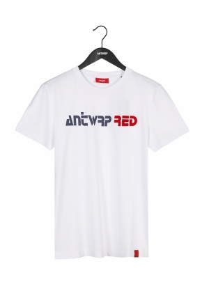 T-shirt antwrp red 100 white