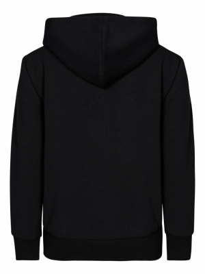 Sweater Hooded zip black 9999 BLACK