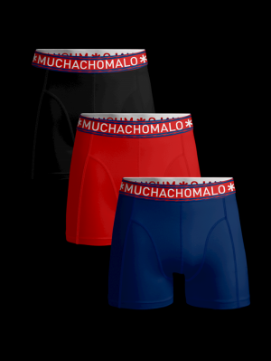 Boys 3PK Boxer Solid Blue/Red/Black