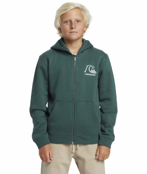 Hoodie zip graphic  GRT0 forest 