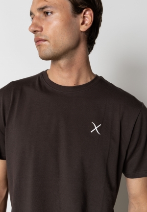 Tee Cross Logo Dark Brown