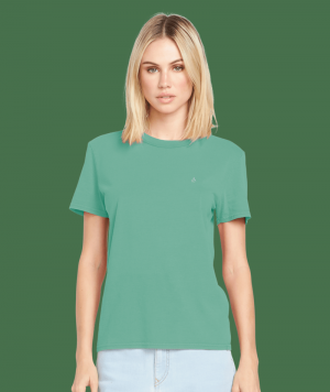 Tee Solid Stone Emb Sea Green