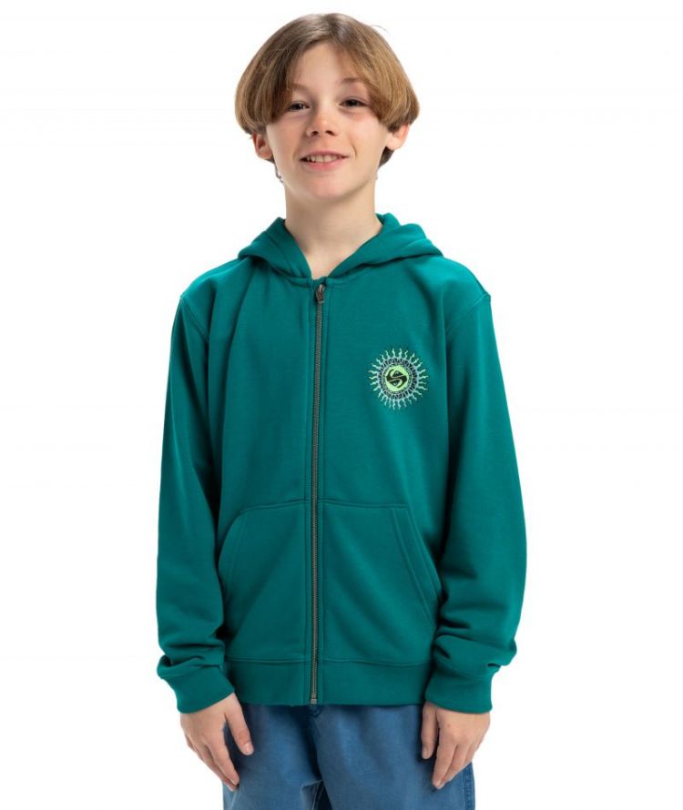 GRAPHIC ZIP HOODIE YOUTH BSJ0 TEAL GREEN