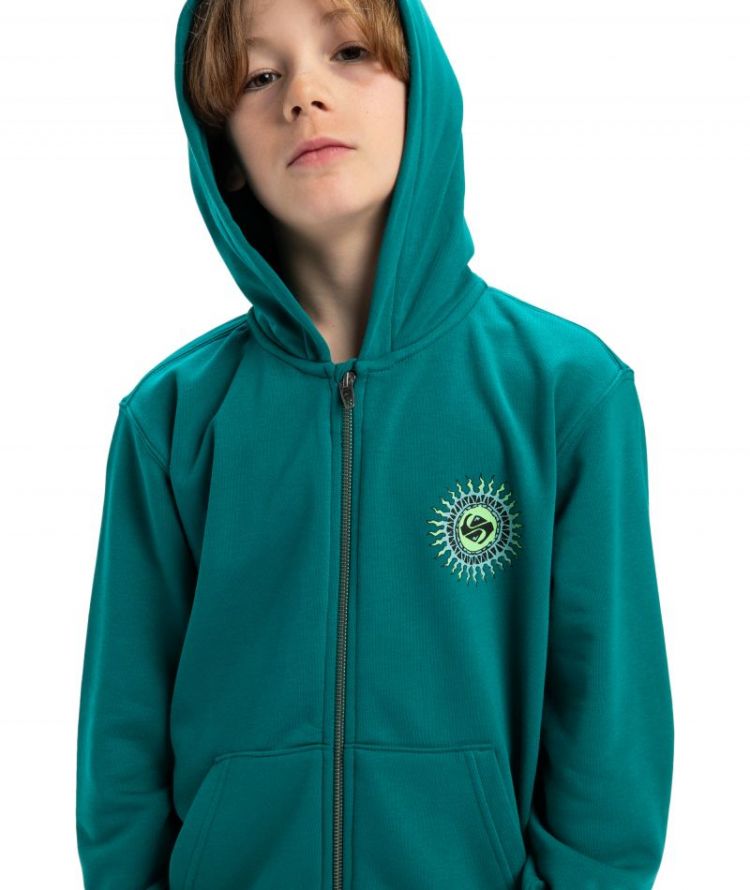 GRAPHIC ZIP HOODIE YOUTH BSJ0 TEAL GREEN