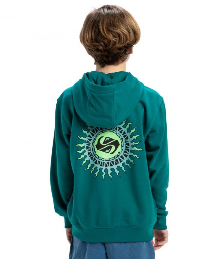 GRAPHIC ZIP HOODIE YOUTH BSJ0 TEAL GREEN