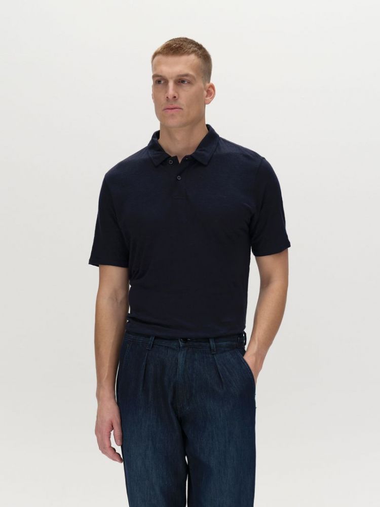 Duke Linen Polo SS 9999 Black