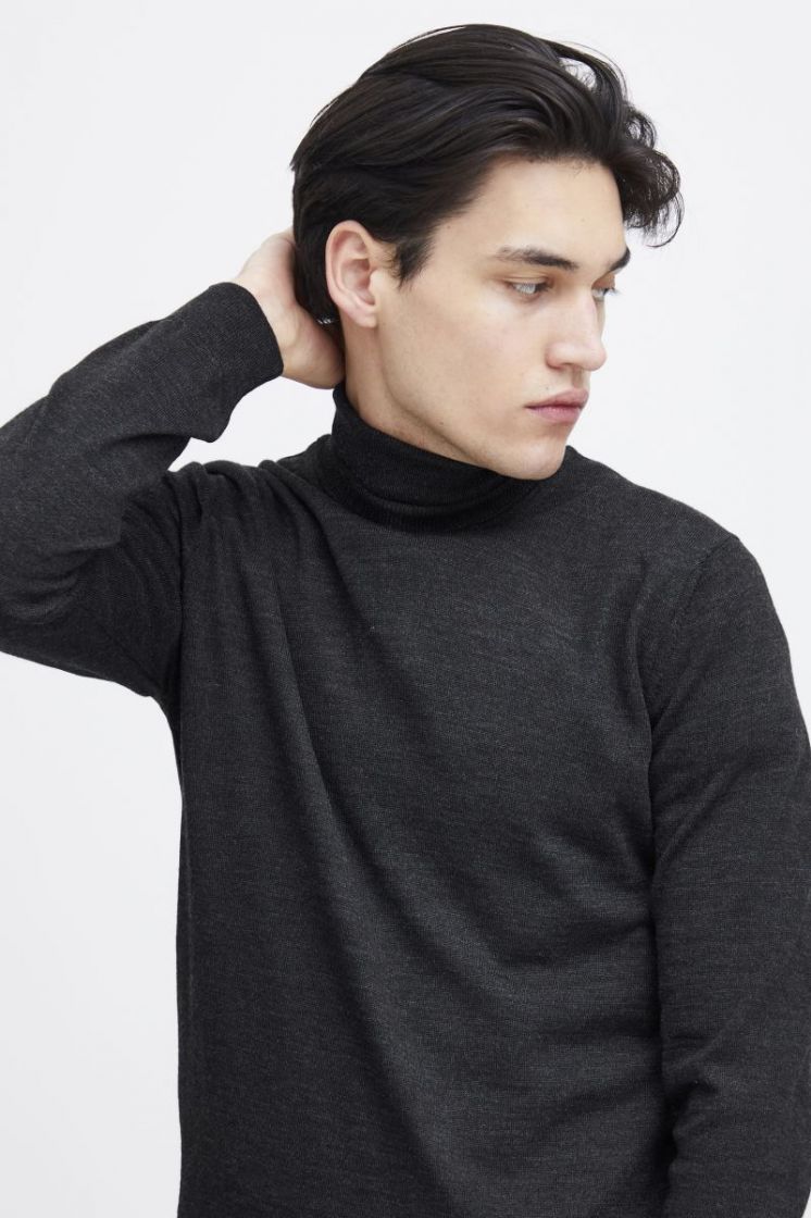 Roll Neck Konrad Merino Dark Grey Mel