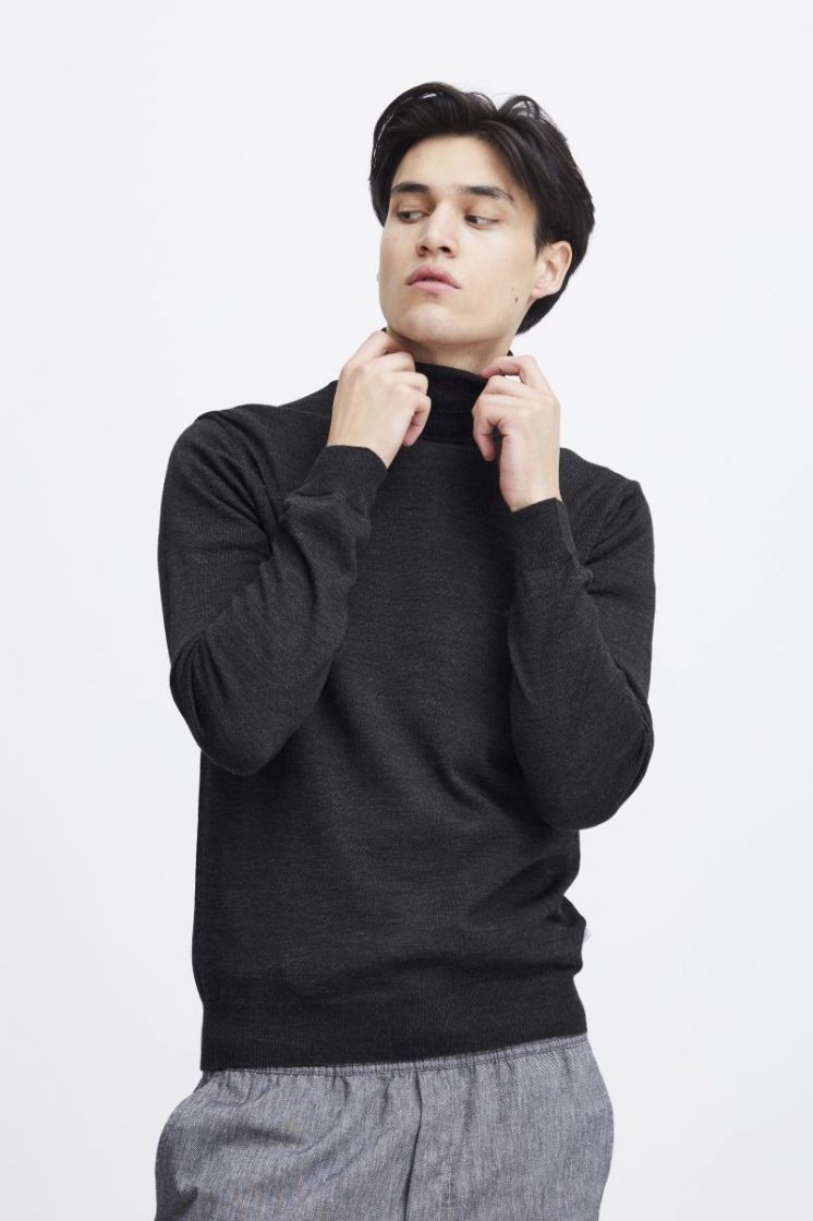 Roll Neck Konrad Merino Dark Grey Mel
