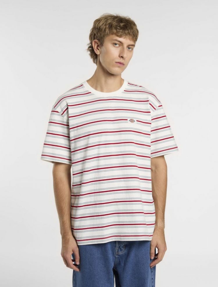 LEWISTOWN STRIPE SS TEE C481 Egret