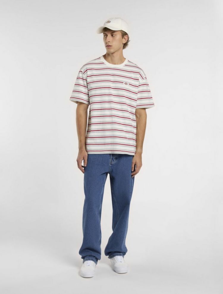 LEWISTOWN STRIPE SS TEE C481 Egret