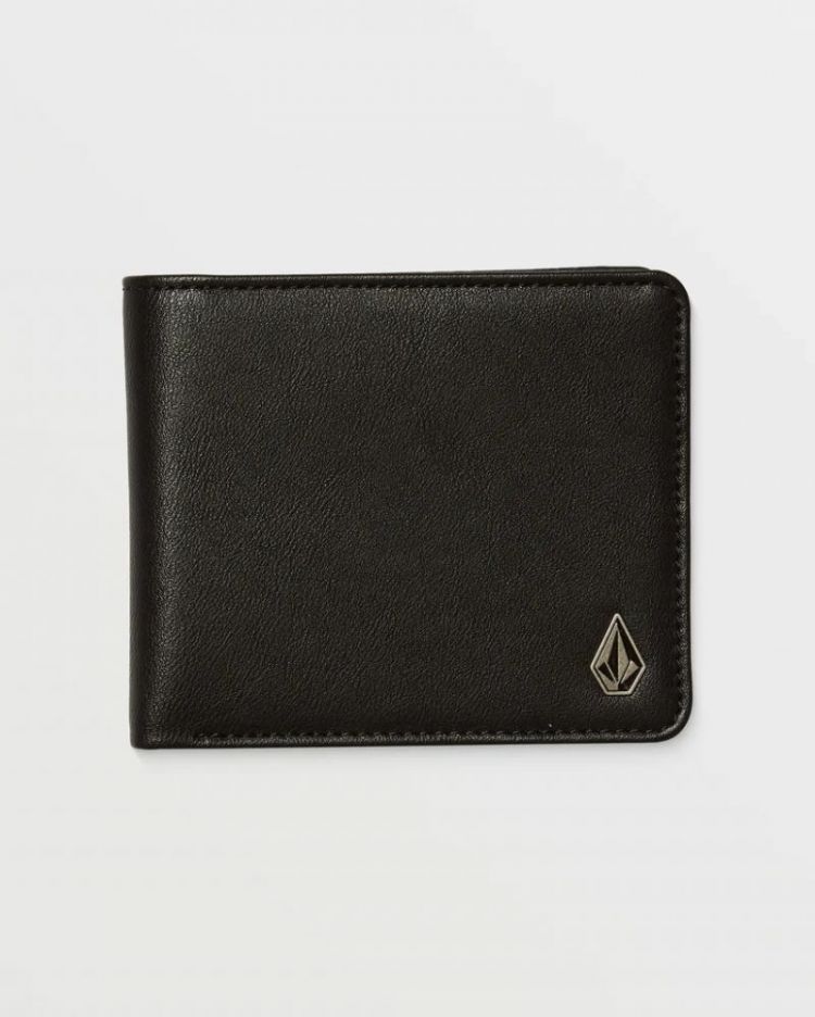 SLIM STONE PU WALLET L BLK BLACK