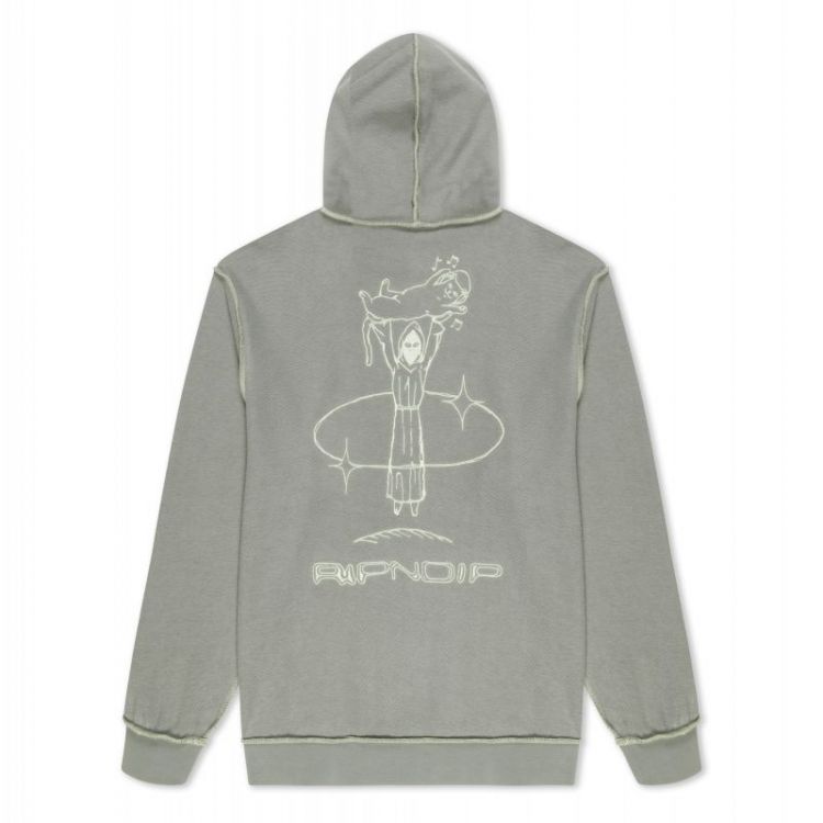 Hoodie Saturn Reverse Stitch Steel Grey