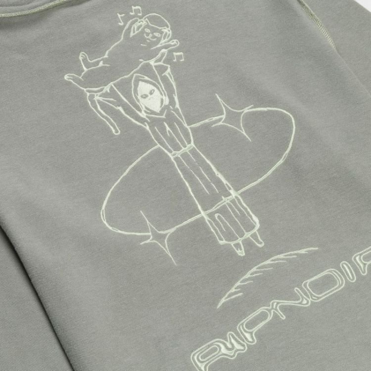 Hoodie Saturn Reverse Stitch Steel Grey