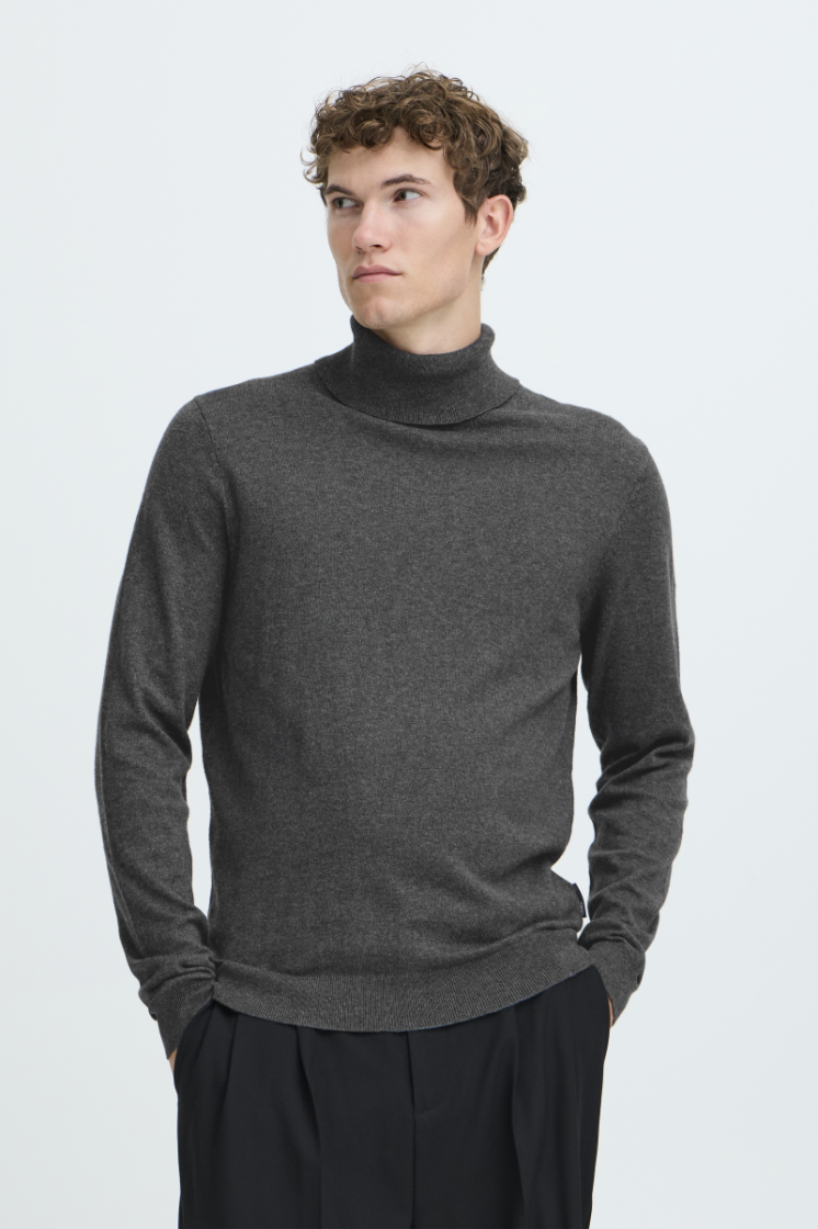 CFEDIN 0226 roll neck knit 50818 Dark grey