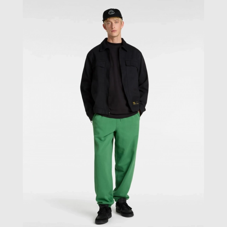 Sweat Cerw left chest Loose BLK1 Black