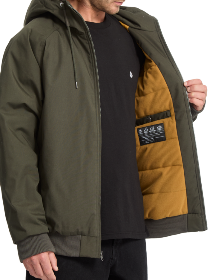 HERNAN 10K JACKET RIB RINSED BLAC