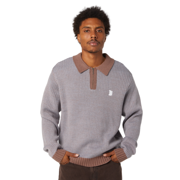 Megablast Two Tone Waffle Swea WABLM Washed Bl
