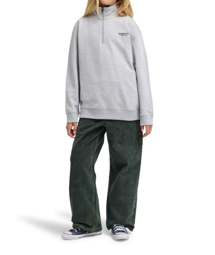 ELEMENT CO EMB QUARTER ZIP Y SGBH MID GREY H