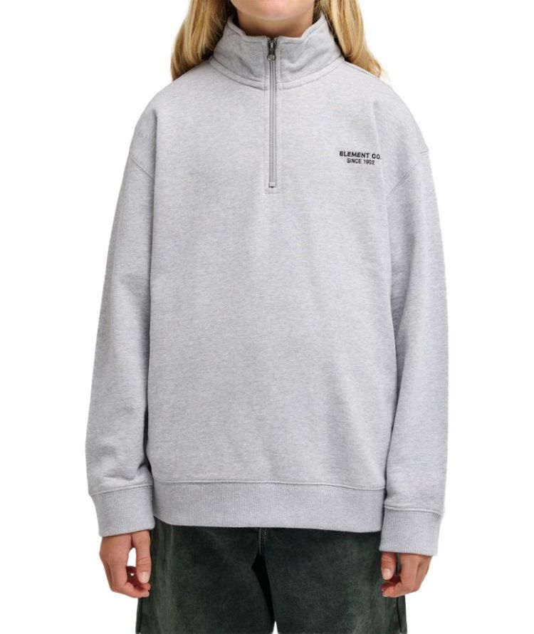 ELEMENT CO EMB QUARTER ZIP Y SGBH MID GREY H