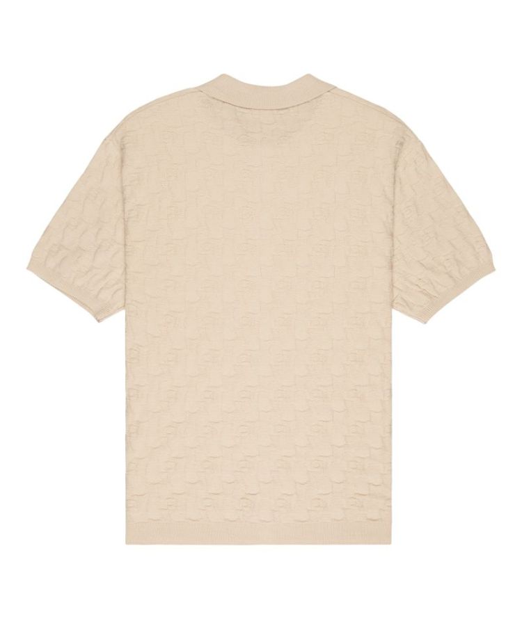 SIGHT TEXTURED KNIT POLO TEG0 OAT MILK
