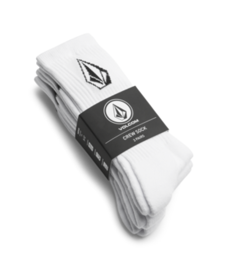 FULL STONE SOCK 3PK WHT WHITE