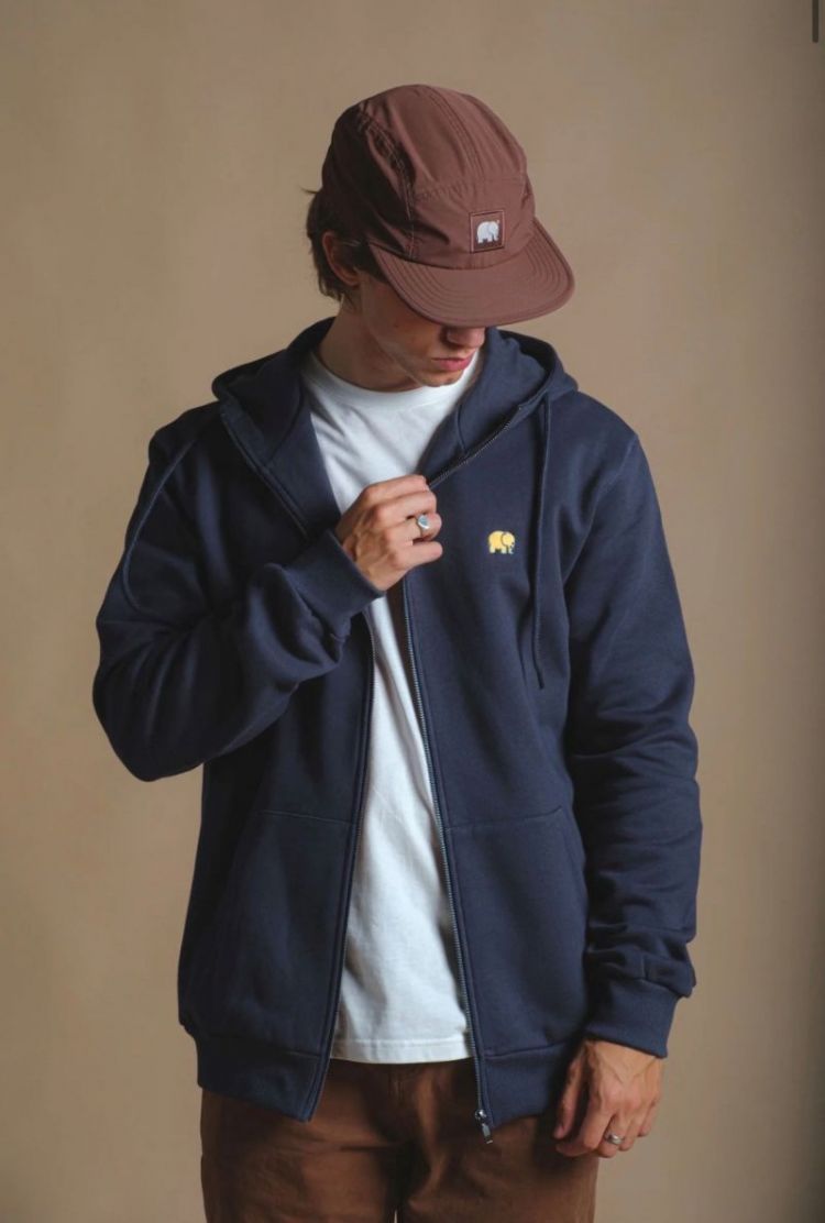 Organic Essential Zip Hoodie T TP Blue