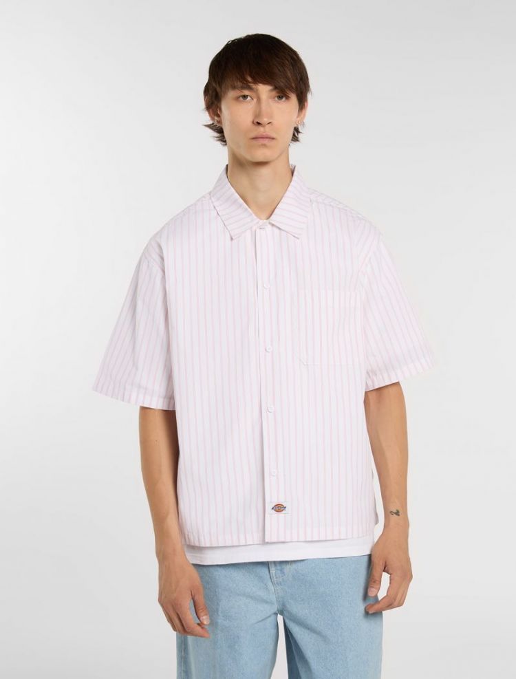 VENEDOCIA STRIPE SHIRT SS 0WH1 WHITE