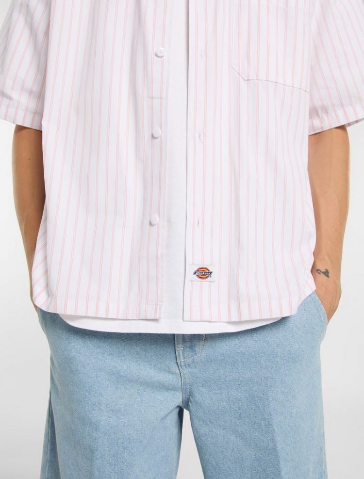 VENEDOCIA STRIPE SHIRT SS 0WH1 WHITE
