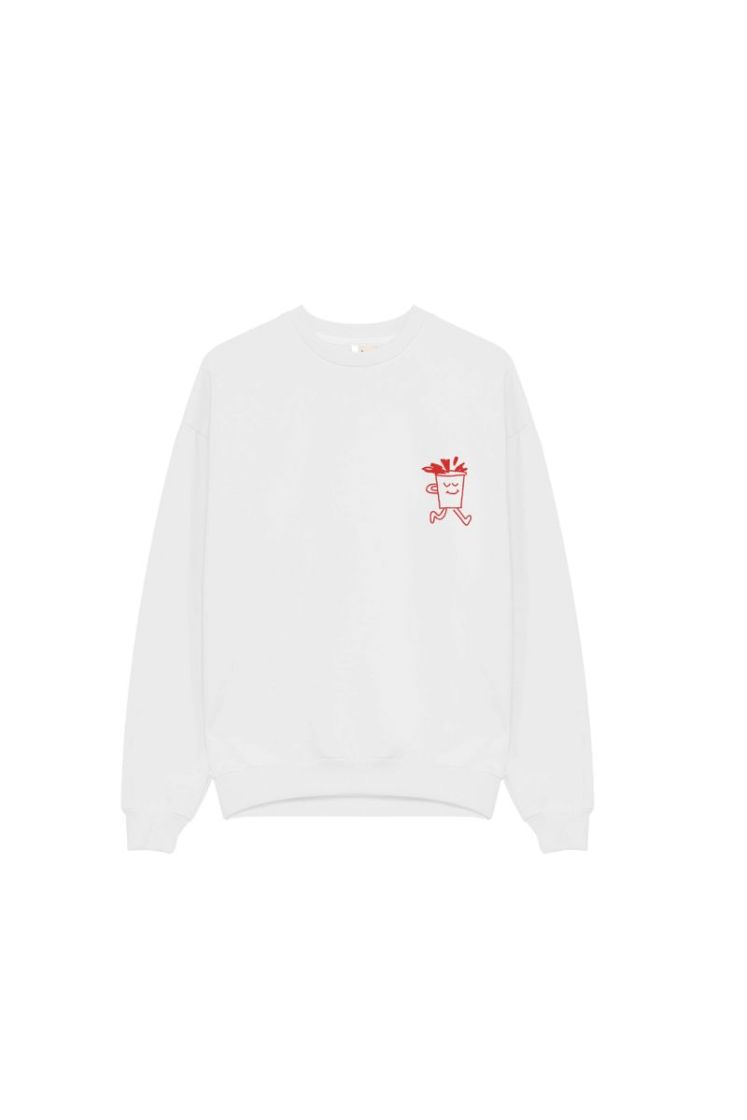 CREW BARISTA ORGANIC COTTON WH - White