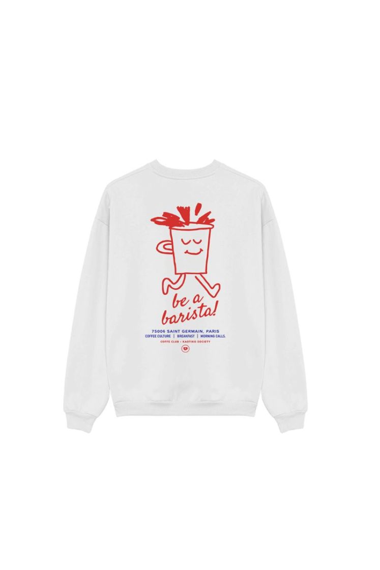 CREW BARISTA ORGANIC COTTON WH - White