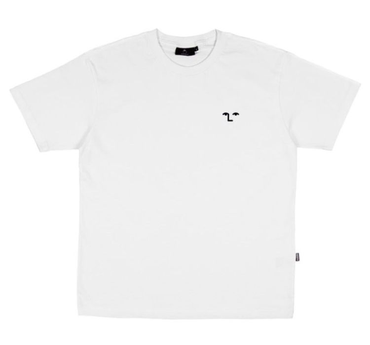 Face Off Embroidered Tee White White