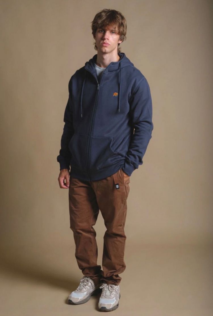 Organic Essential Zip Hoodie T TP Blue