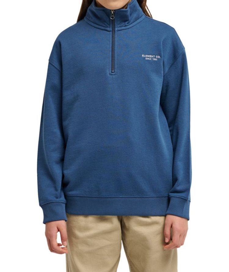 ELEMENT CO EMB QUARTER ZIP Y BRQ0 daRK DENIM