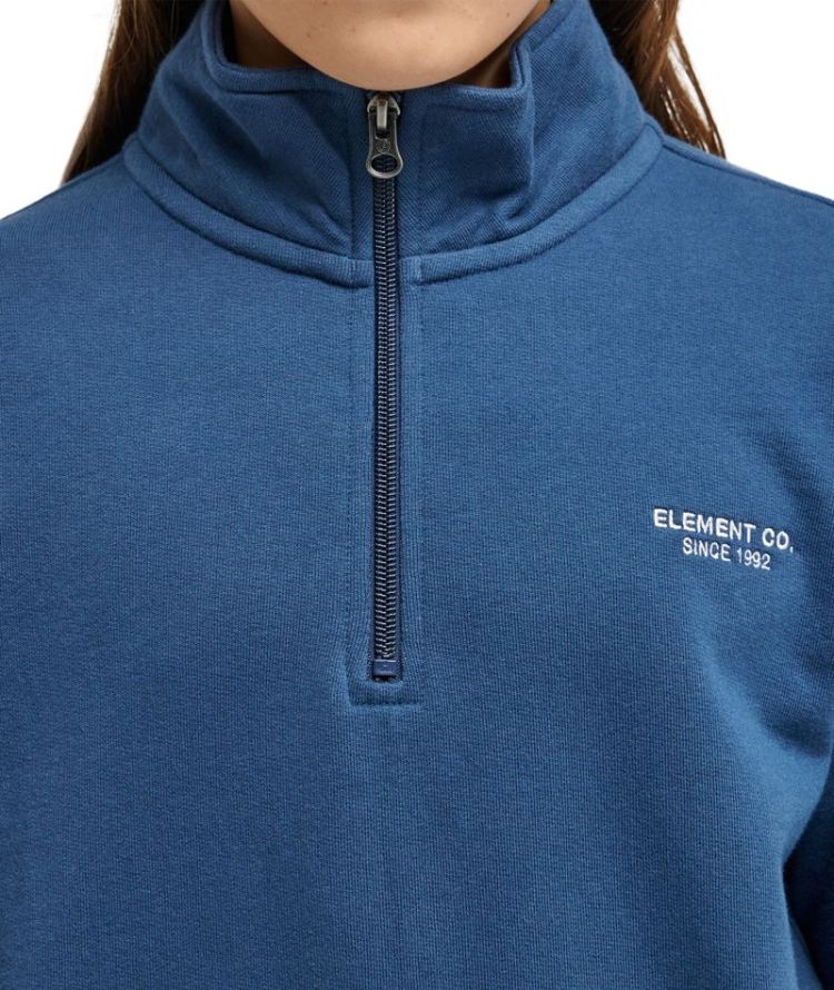 ELEMENT CO EMB QUARTER ZIP Y BRQ0 daRK DENIM