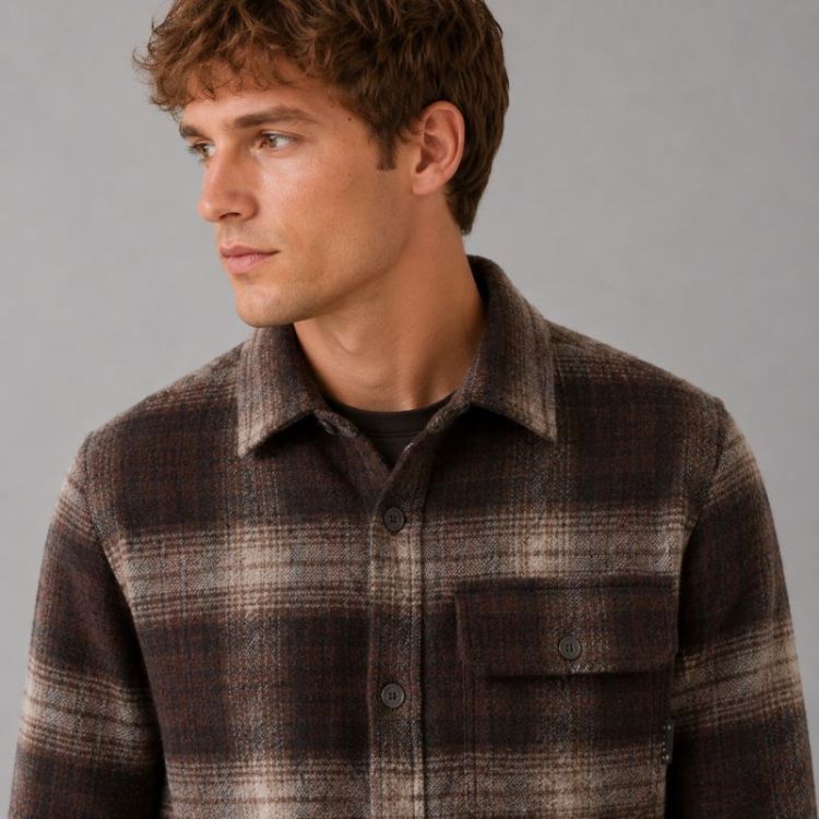 Richard checked overshirt - Dark brown/Br