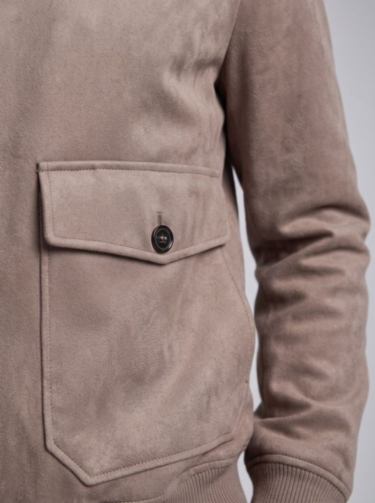 BOMBER COLLO CAMICIA - TORTORA