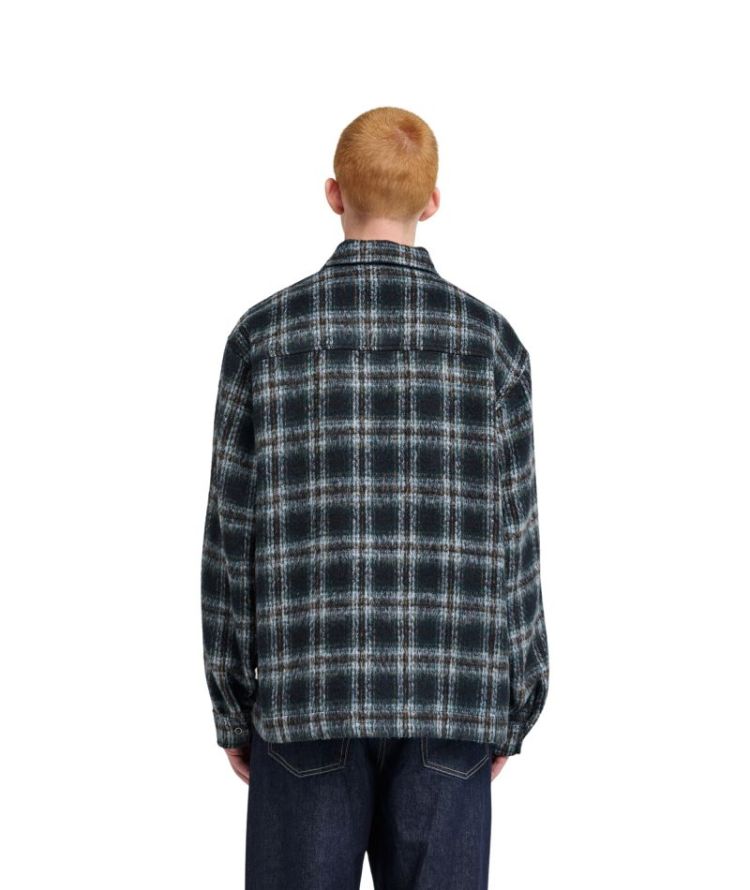 FUZZY CHECK ZIP OVERSHIRT KRD1 BRUSHED PL