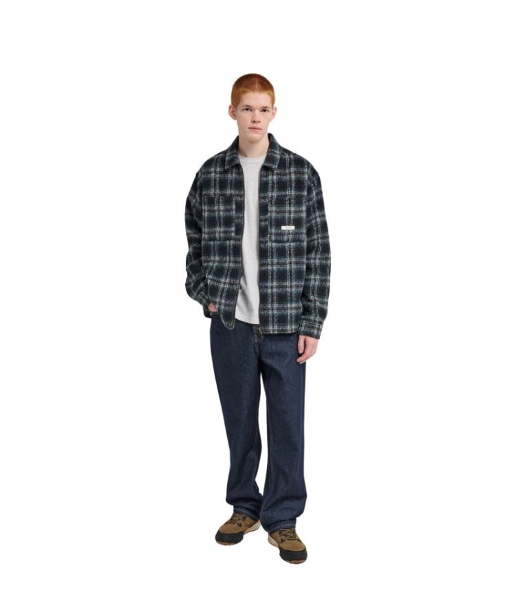 FUZZY CHECK ZIP OVERSHIRT KRD1 BRUSHED PL