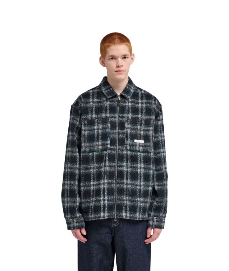 FUZZY CHECK ZIP OVERSHIRT KRD1 BRUSHED PL