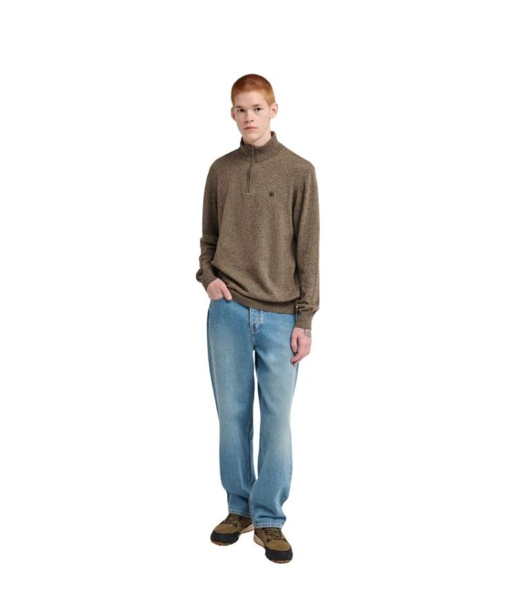 ICON EMBROIDERY QUARTER ZIP CQKH SEPIA HEAT