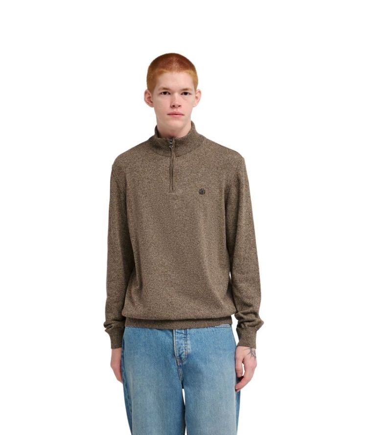 ICON EMBROIDERY QUARTER ZIP CQKH SEPIA HEAT