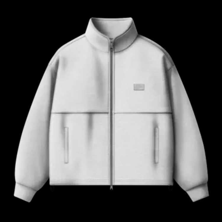 Full Zip Mock Neck Flee RKZ1 ASH HEATHE