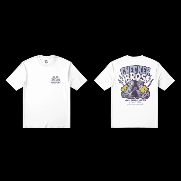 Checker Bros SS Tee WHT1 White