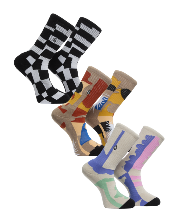 PRINT MIXER SOCK 3PK MLT MULTI