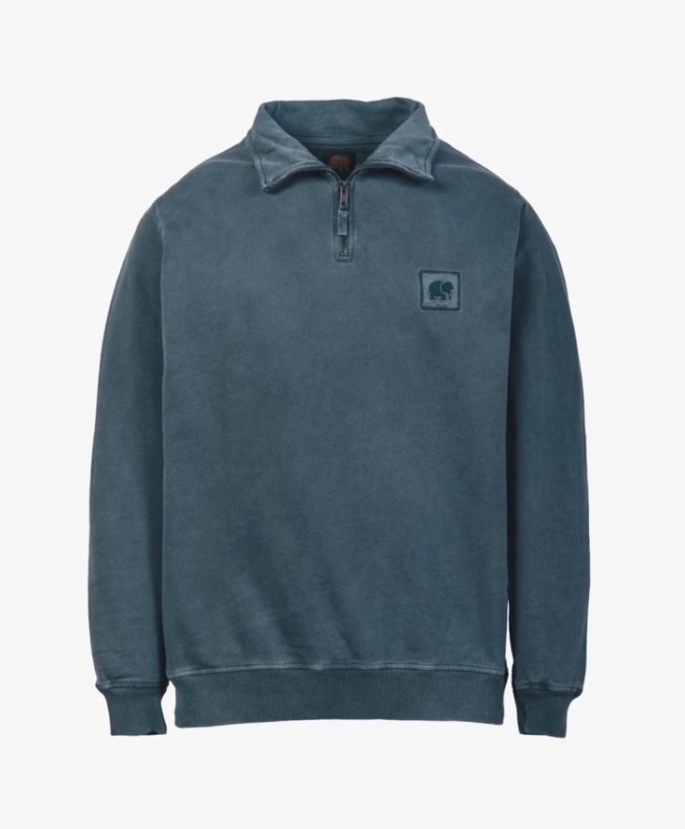Sauce Pigment Dyed Q-Zip Sweat EG Elm Green