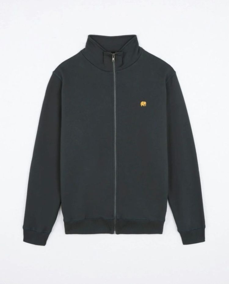 Organic Essential Zip Sweatshi Scarab Green