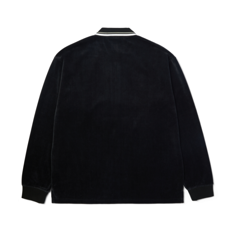 Parker velour LS Polo BLACK
